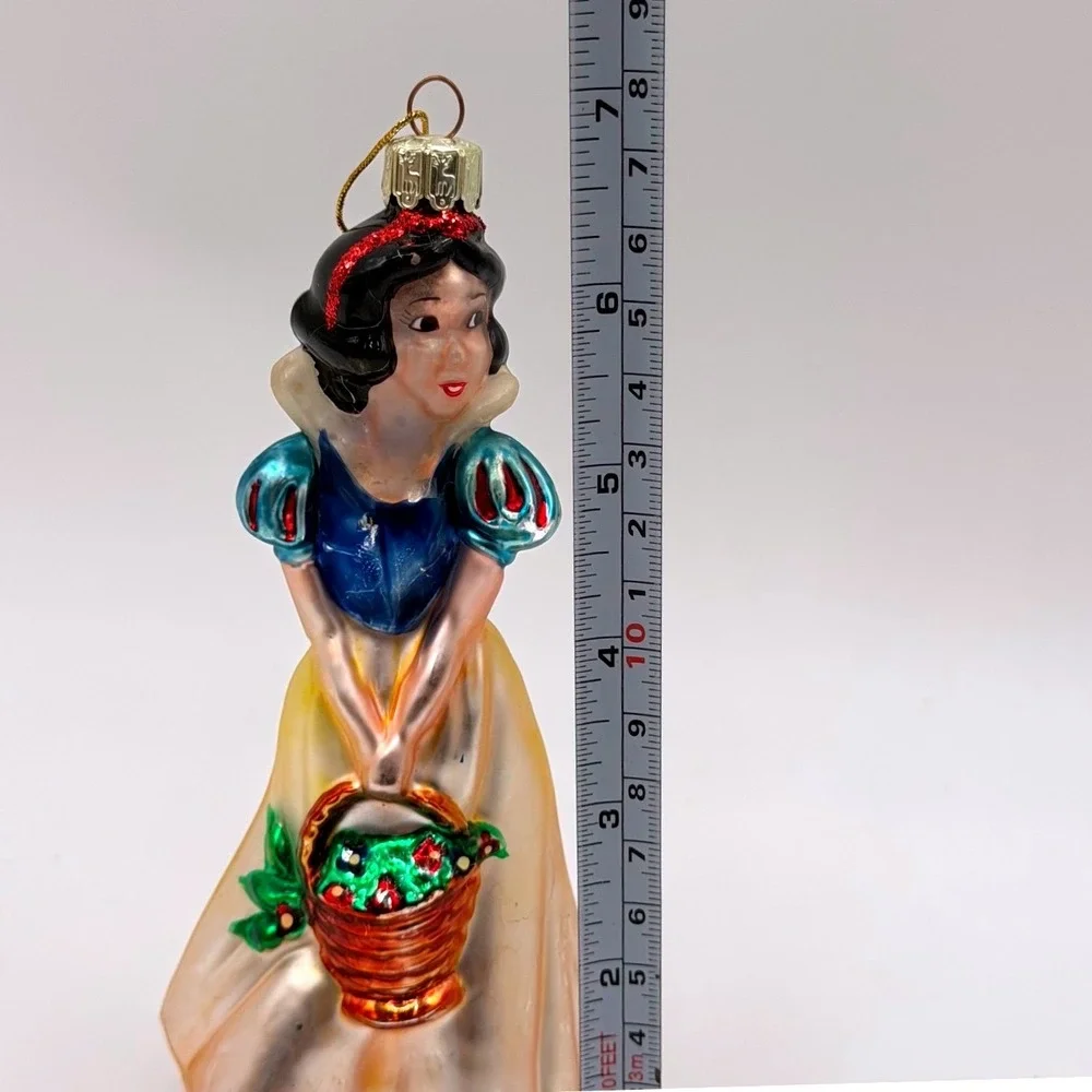 VTG Disney Snow White Glass Christmas Ornament Princess with Basket Hand Painted